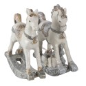 Clayre & Eef Figurine Set de 2 Cheval 8 cm Blanc Polyrésine