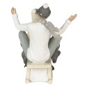 Clayre & Eef Statuetta Coppia 19x14x17 cm Grigio Bianco Poliresina