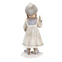 Clayre & Eef Figurine Fille 8x7x19 cm Gris Blanc Polyrésine