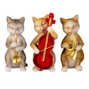 Clayre & Eef Decorative Figurine Set of 3 Cat 14x6x10 cm Beige Brown Polyresin