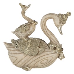 Clayre & Eef Figurine Swan 11x6x10 cm Beige Polyresin