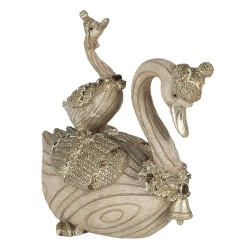 Clayre & Eef Figurine Cygne 11x6x10 cm Beige Polyrésine