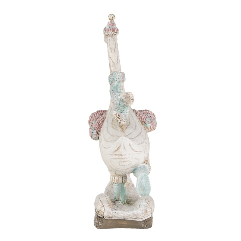 Clayre & Eef Statuetta Oca 14x6x19 cm Bianco Blu  Poliresina