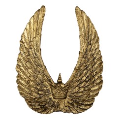 Clayre & Eef Figurine Wings 22x4x28 cm Gold colored Polyresin