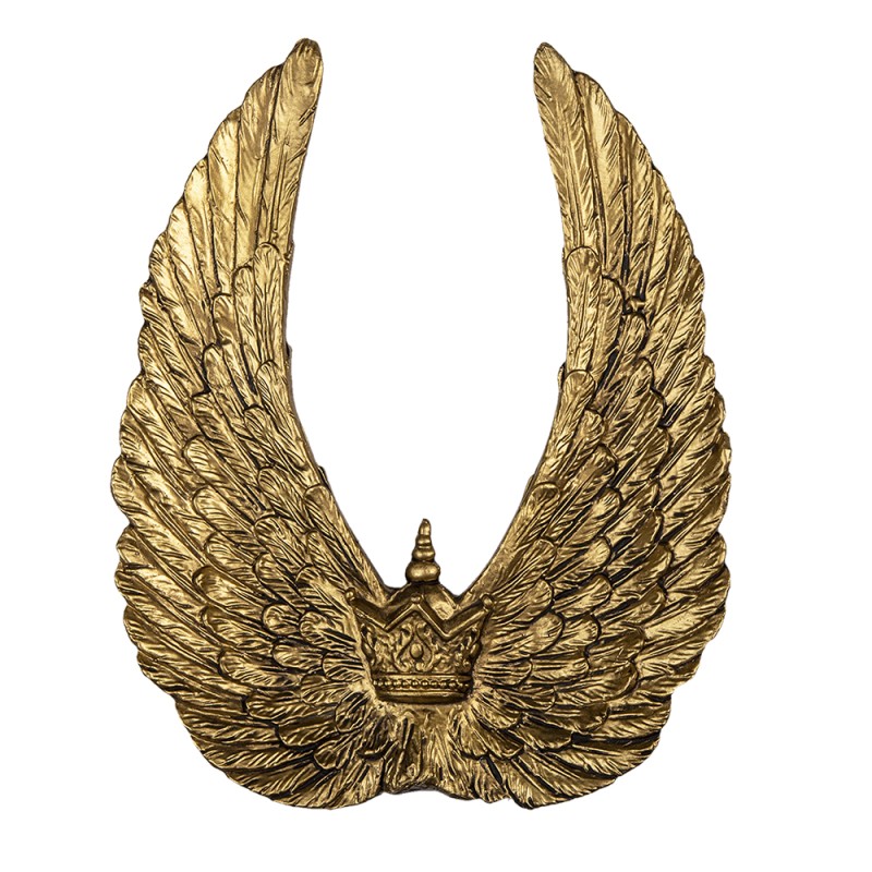 Clayre & Eef Figurine Wings 22x4x28 cm Gold colored Polyresin