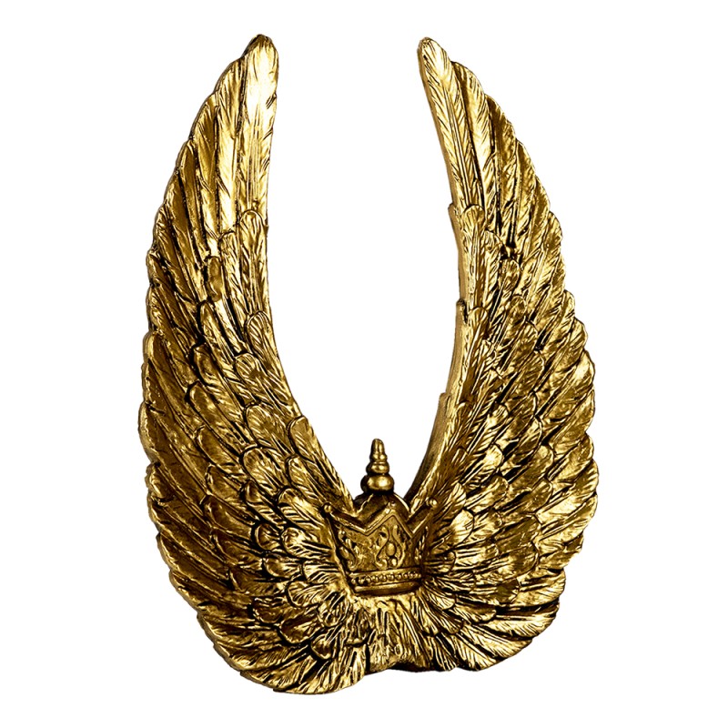 Clayre & Eef Figurine Wings 22x4x28 cm Gold colored Polyresin