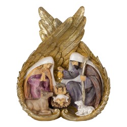 Clayre & Eef Statuetta Presepe 21x8x26 cm Color oro Bianco Poliresina