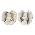 Clayre & Eef Statuetta Angelo (2) 10x6x10 cm Beige Poliresina