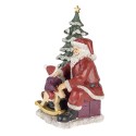 Clayre & Eef Beeld Kerstman 16x13x22 cm Rood Groen Polyresin