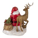 Clayre & Eef Statuetta Babbo Natale  18x13x19 cm Rosso Marrone  Poliresina