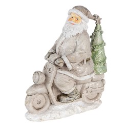 Clayre & Eef Statuetta Babbo Natale  12x6x14 cm Color argento Poliresina