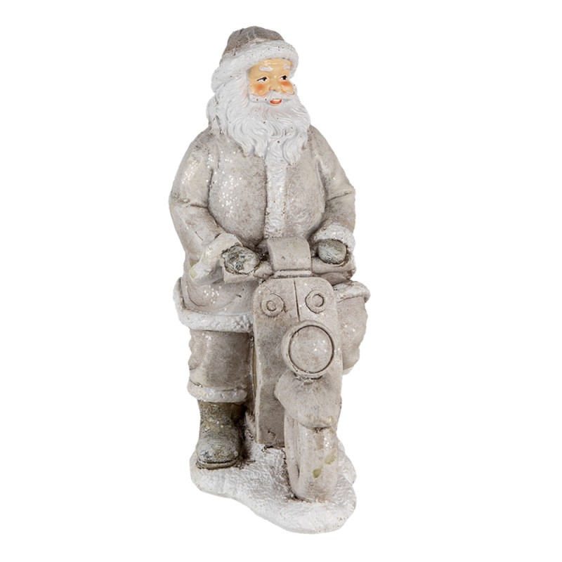 Clayre & Eef Statuetta Babbo Natale  12x6x14 cm Color argento Poliresina