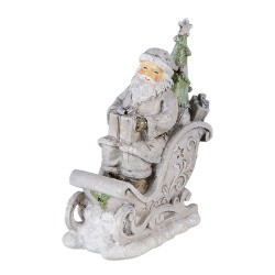 Clayre & Eef Beeld Kerstman 10x6x13 cm Grijs Polyresin