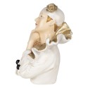 Clayre & Eef Figurine Clown 11x11x15 cm White Gold colored Polyresin