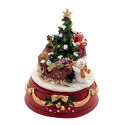 Clayre & Eef Muziekdoos Kerstman Ø 10x14 cm Rood Groen Polyresin