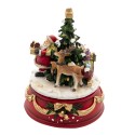 Clayre & Eef Muziekdoos Kerstman Ø 10x14 cm Rood Groen Polyresin