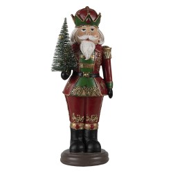 Clayre & Eef Figurine Nutcracker 13x10x32 cm Red Polyresin