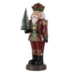 Clayre & Eef Figurine Nutcracker 13x10x32 cm Red Polyresin