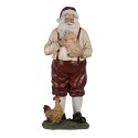 Clayre & Eef Beeld Kerstman 27 cm Rood Beige Polyresin