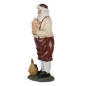 Clayre & Eef Beeld Kerstman 27 cm Rood Beige Polyresin