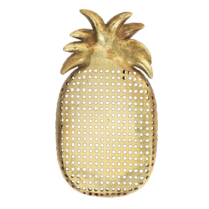 Clayre & Eef Decoratie schaal Ananas 40x22x4 cm Goudkleurig Kunststof Ovaal