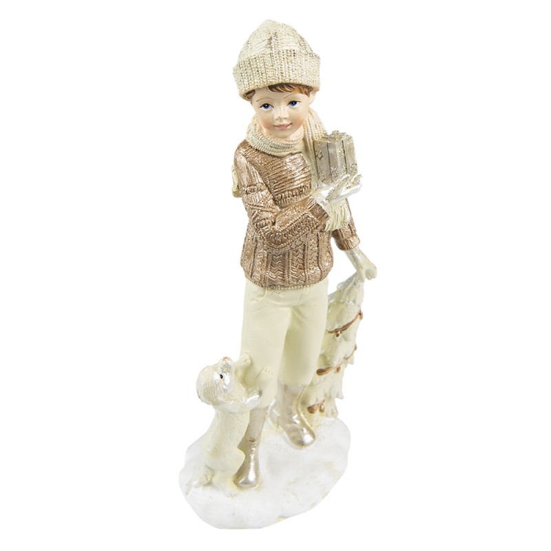 Clayre & Eef Statuette Set di 2 Bambini 22 cm Beige Poliresina