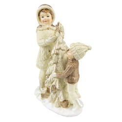 Clayre & Eef Figurine Enfants 14 cm Beige Polyrésine