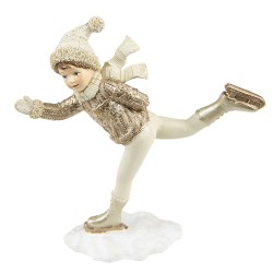 Clayre & Eef Figurine Enfant 20 cm Beige Couleur or Polyrésine