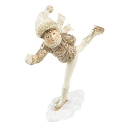 Clayre & Eef Figurine Enfant 20 cm Beige Couleur or Polyrésine