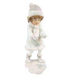 Clayre & Eef Figurine Enfant 19 cm Blanc Polyrésine