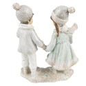 Clayre & Eef Figurine Enfants 19 cm Blanc Couleur argent Polyrésine