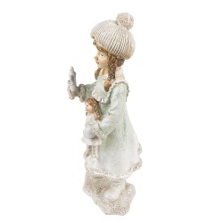 Clayre & Eef Statuetta Bambino 19 cm Beige Verde Poliresina