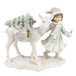 Clayre & Eef Figurine Enfant 18 cm Blanc Polyrésine