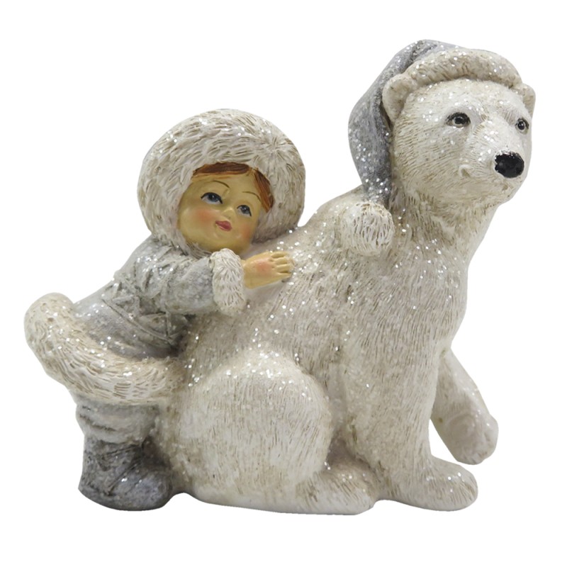 Clayre & Eef Figurine Enfant 11 cm Blanc Polyrésine