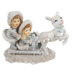 Clayre & Eef Statuetta Bambini 12 cm Grigio Poliresina