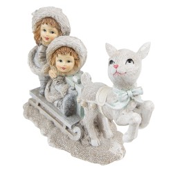 Clayre & Eef Figurine Children 12 cm Grey Polyresin