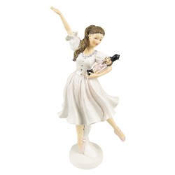 Clayre & Eef Beeld Ballerina 25 cm Wit Polyresin