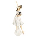 Clayre & Eef Statuetta Ballerina  25 cm Bianco Poliresina