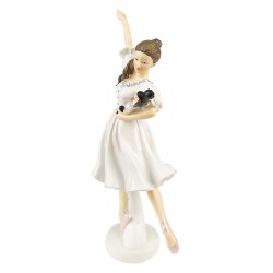 Clayre & Eef Beeld Ballerina 25 cm Wit Polyresin