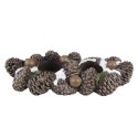 Clayre & Eef Tealight Holder 27 cm Brown Plastic Pinecones