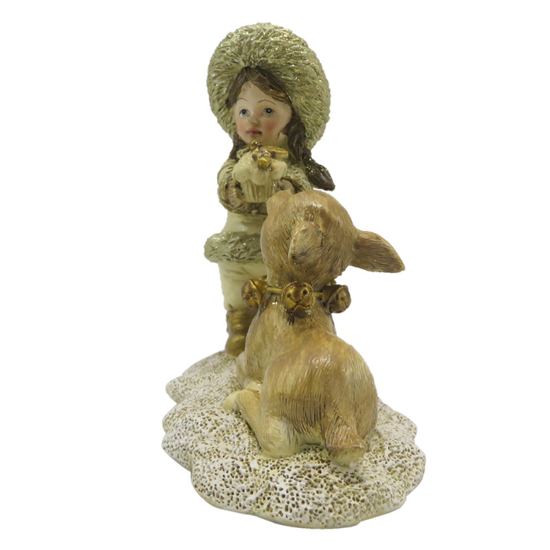 Clayre & Eef Figur Kind 12 cm Goldfarbig Polyresin