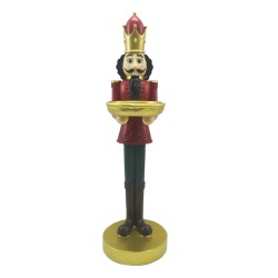 Clayre & Eef Statuetta Schiaccianoci 40 cm Rosso Nero  Poliresina