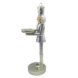 Clayre & Eef Statuetta Schiaccianoci 40 cm Color argento Bianco Poliresina