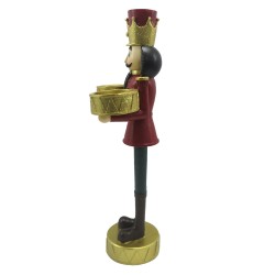 Clayre & Eef Tealight Holder Nutcracker 28 cm Red Green Plastic