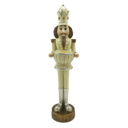 Clayre & Eef Tealight Holder Nutcracker 30 cm Beige Brown Plastic