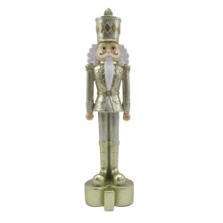 Clayre & Eef Statuetta Schiaccianoci 24 cm Color oro Bianco Poliresina