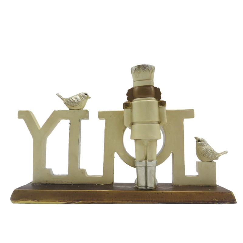 Clayre & Eef Statuetta Schiaccianoci 18 cm Beige Poliresina Jolly