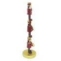 Clayre & Eef Statuetta Schiaccianoci 30 cm Rosso Color oro Poliresina Merry Christmas