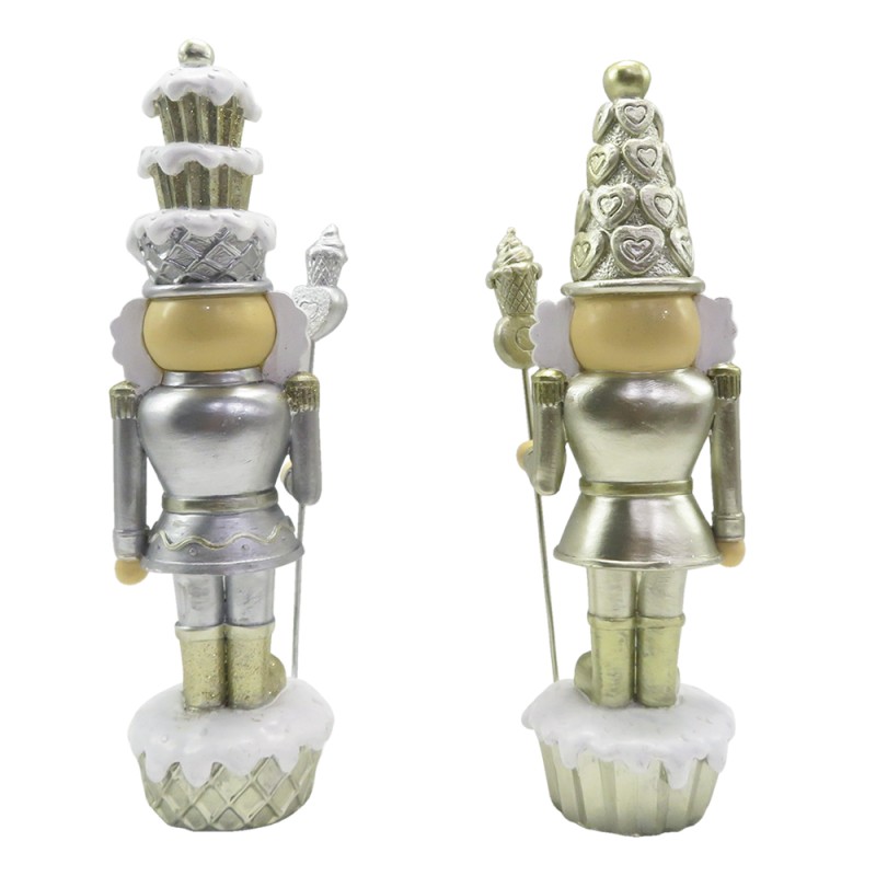 Clayre & Eef Figurine Set of 2 Nutcracker 23 cm Gold colored Polyresin