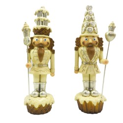 Clayre & Eef Figur 2-er Set Nussknacker 23 cm Beige Polyresin